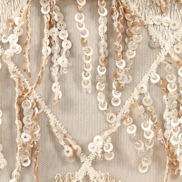 ❌SOLD OUT❌Sequin Tassel Top With Gold Chain Straps - Picture 3 of 5